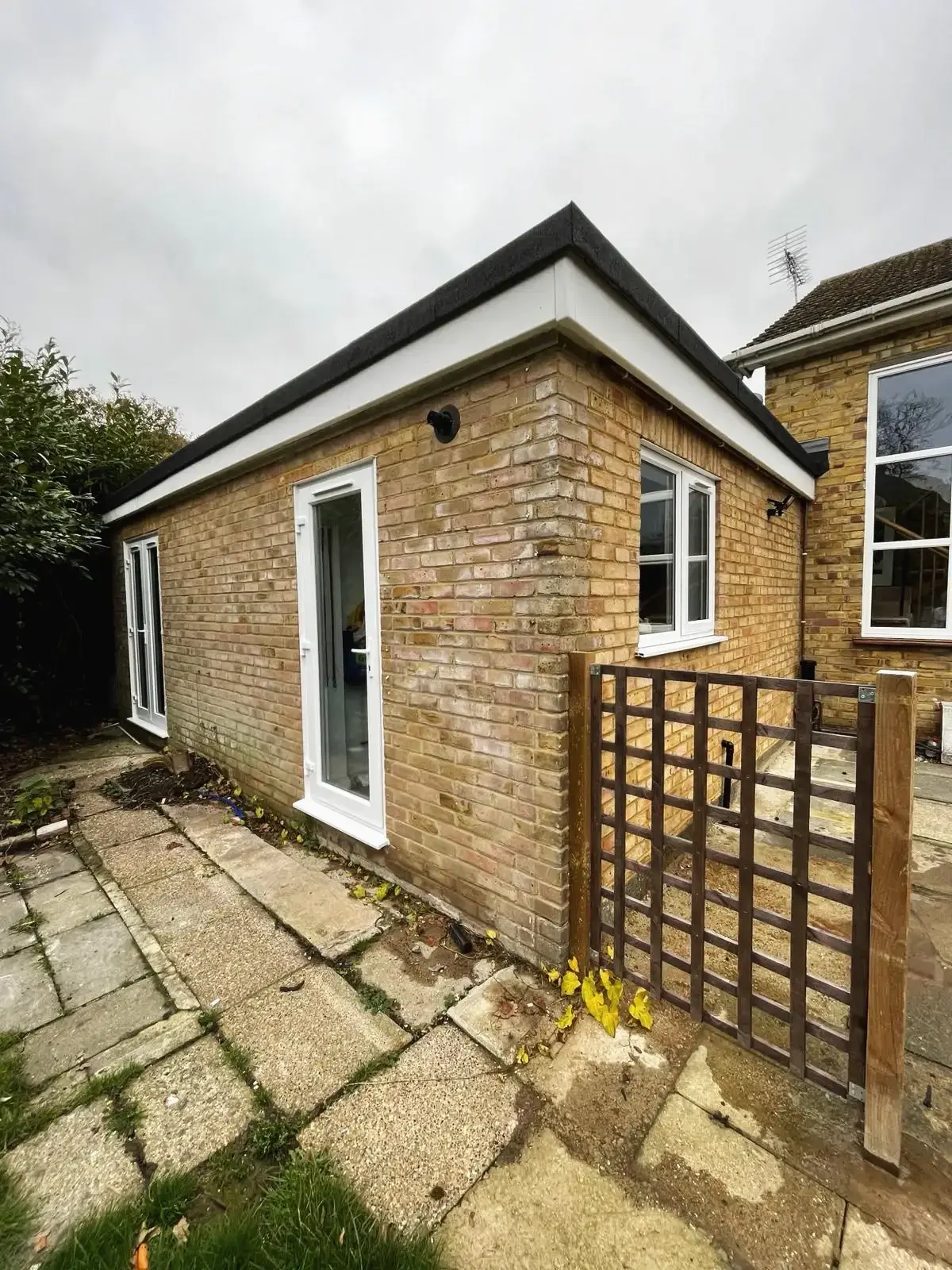 Rear extension in matching brickwork as part of a house renovation